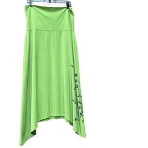 Eastern Mountain Sports EMS cotton blend jersey hi-lo green skirt size L